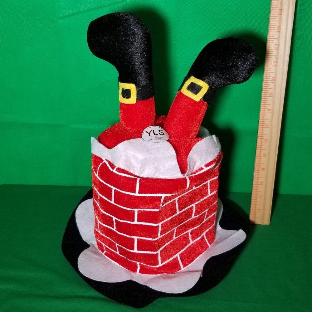 Ugly Christmas Santa Stuck In Chimney Top Hat Adult Funny Holiday